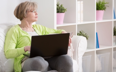 Elderly lady on laptop
