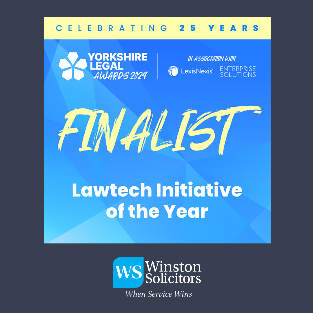 Yorkshire Legal Awards 2024 - Winston SolicitorsLawtech Initiative of the Year Finalist