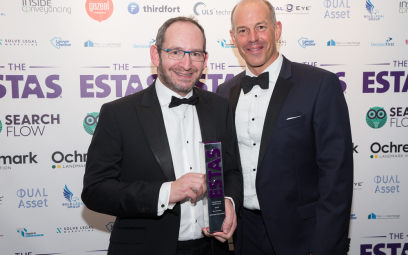 Jonathan Winston is presented with an ESTAS award by Phil Spencer