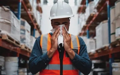 Problem with being ill at work manager sneezing in a warehouse