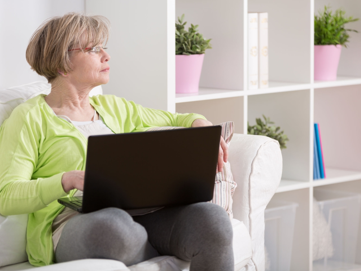 Elderly lady on laptop